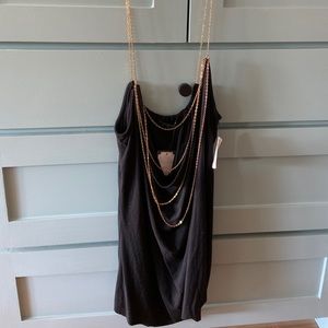 T-bags Los Angeles black shirt with gold straps